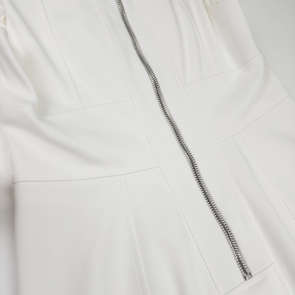 New Belstaff Designer White Structured Panel Dress Size 44 - 12 - Lg - Picture 12 of 12